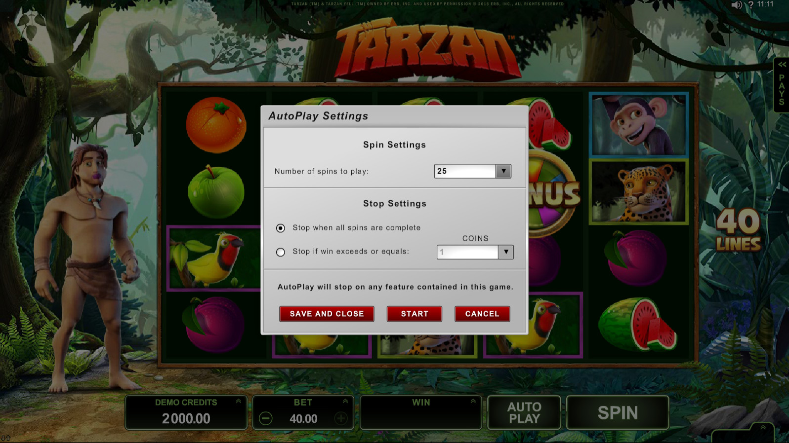 автоигра в слоте Тарзан